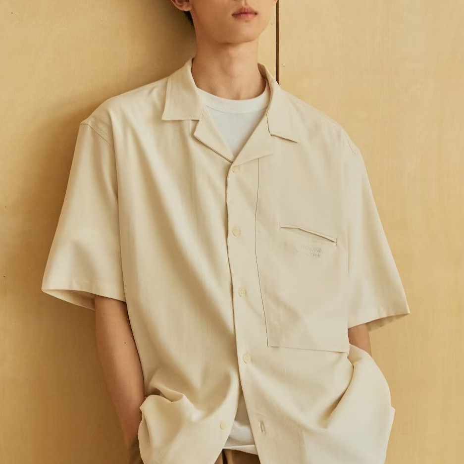 Áo Sơ Mi Nam/Nữ Mùa Hè Phong Cách Hàn Quốc Đơn Giản Màu Sắc Trơn, Dáng Rộng, Tay Áo Ngắn, Chất Liệu Cotton Mới Nhất ÁO Sơ Mi TrơN