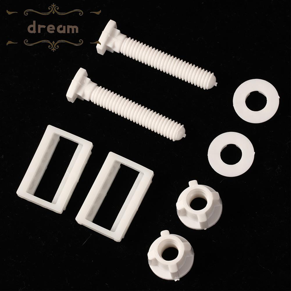 【DREAMLIFE】Toilet Hinge Screws And Bottom Plastic Toilet Lid Hinge Screw Top Universal