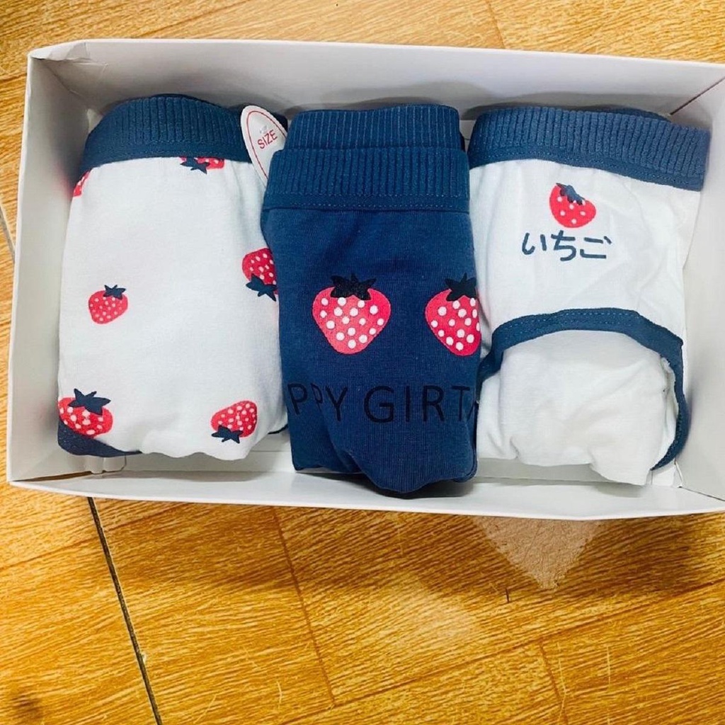 C09 Set 10 quần cute dâu xanh, mềm mịn, thấm hút mồ hôi, cotton cao cấp, dễ thương (chỉ còn 3 mẫu như ảnh)
