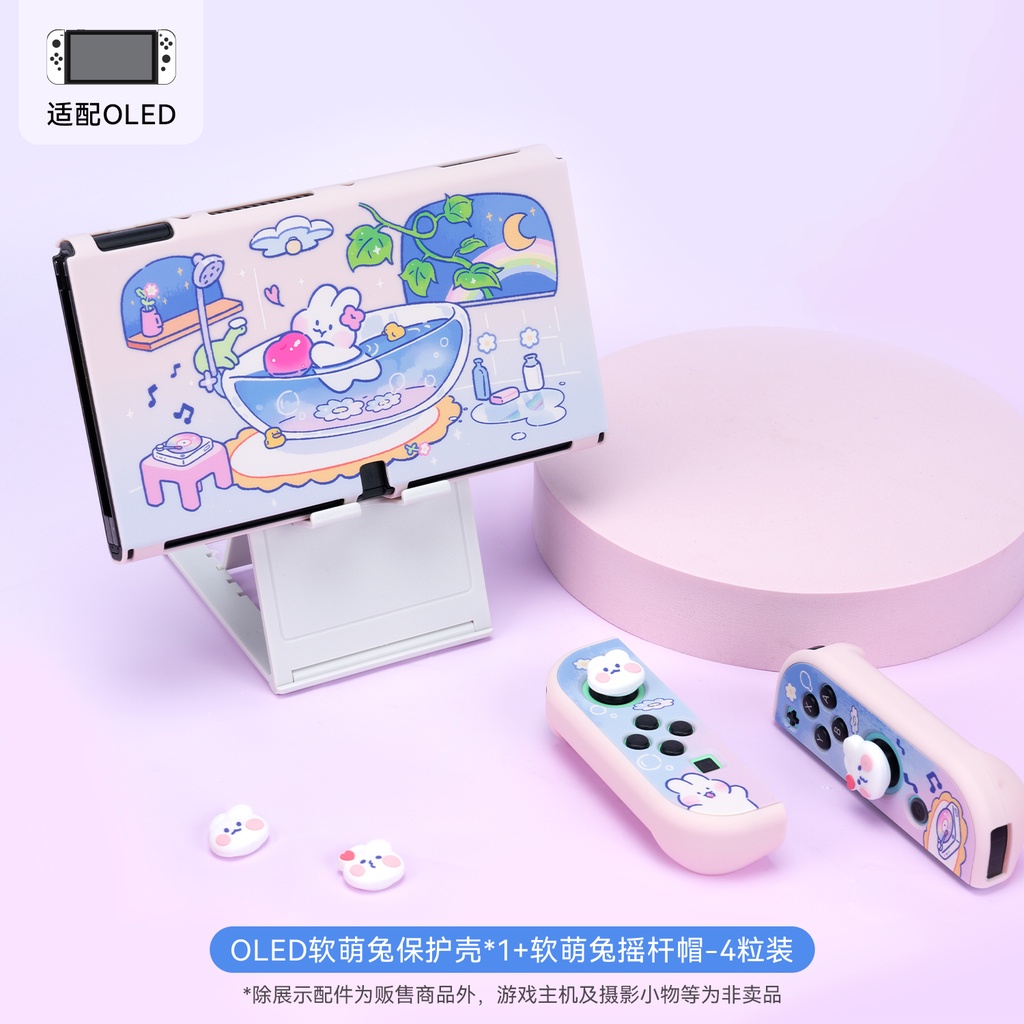 Ốp Cứng Bảo Vệ Máy Chơi Game Nintendo Switch Và Switch OLED Hình Thỏ Đáng Yêu