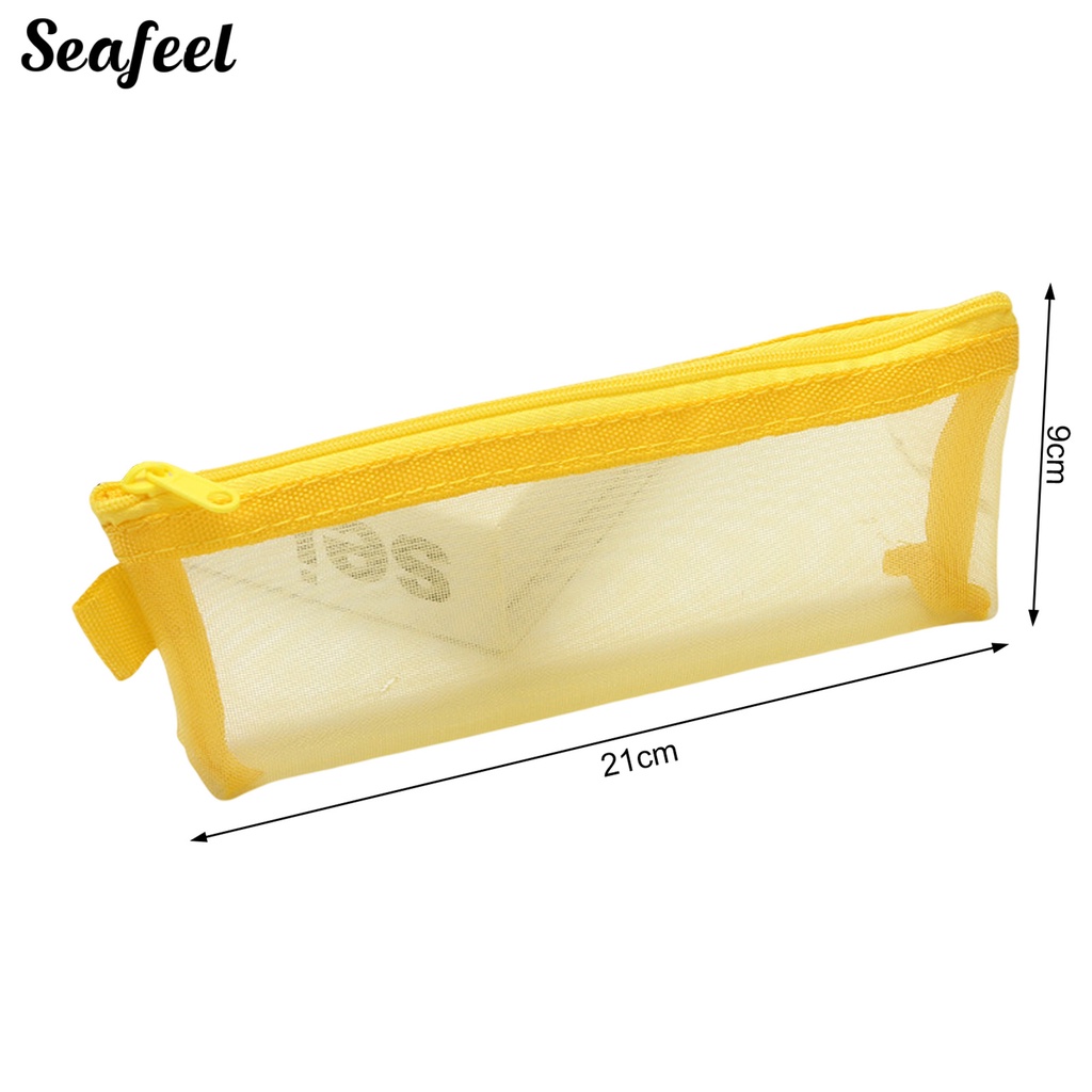 Túi Đựng Bút Dạng Lưới Trong Suốt Sức Chứa Lớn Có Khóa Kéo Tiện Dụng