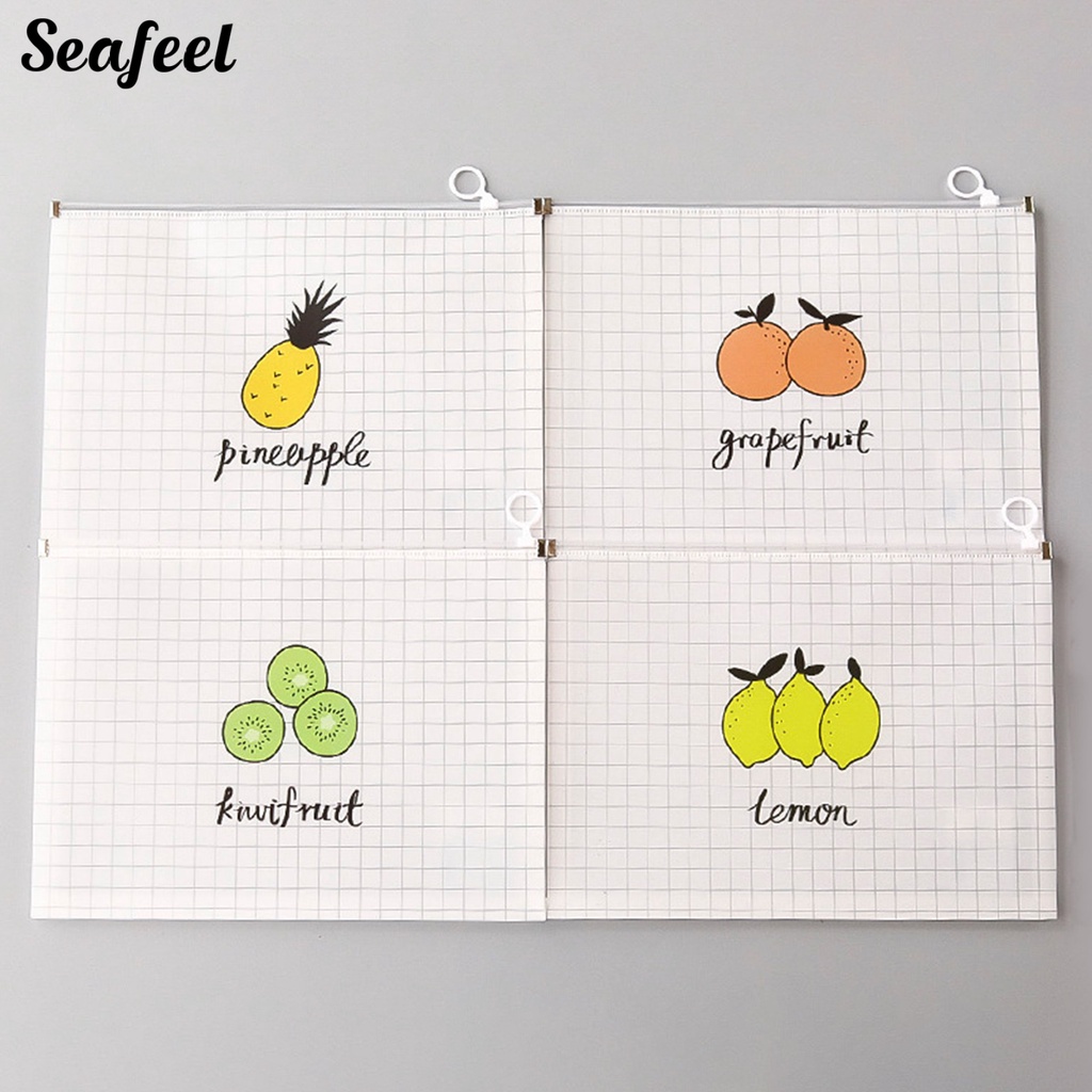 Set 4 Túi Đựng Tài Liệu Trong Suốt Sức Chứa Lớn Có Khóa Kéo Tiện Dụng