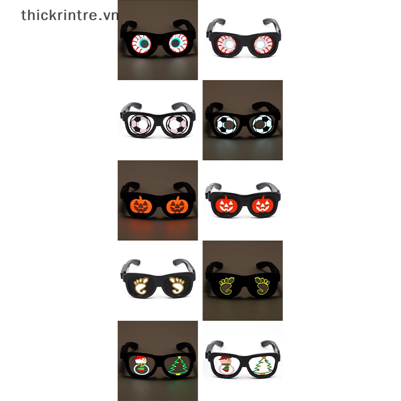 Mắt Kính Có Đèn LED Phát Sáng Kèm Sạc USB Độc Đáo Cho Dịp Halloween