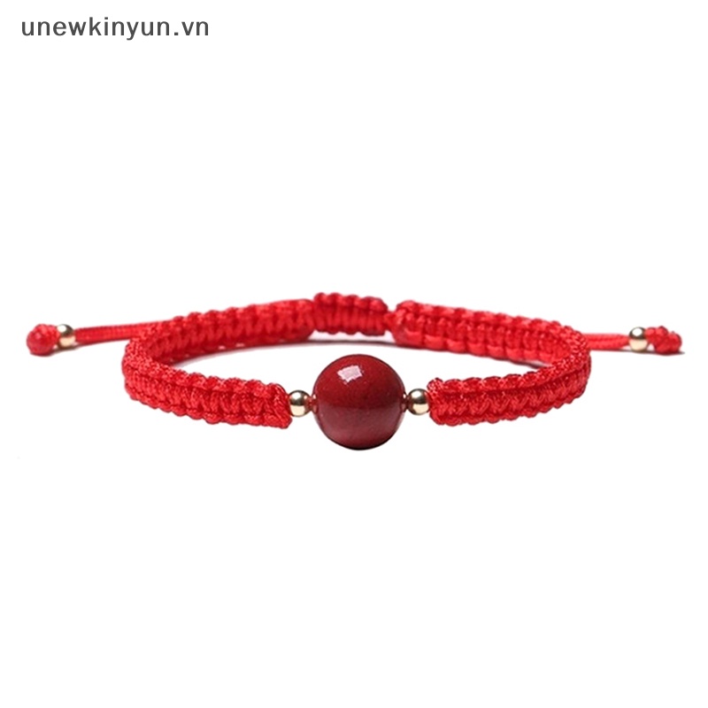 Bộ 4 Vòng Tay Dây Đỏ May Mắn Xỏ Hạt Cinnabar Đơn Giản Có Thể Điều Chỉnh Dành Cho Cặp Đôi