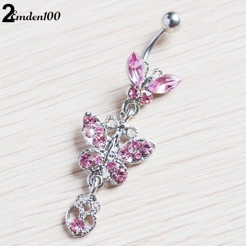 Khuyên RốN HìNh BướM ĐíNh Đá ThờI Trang