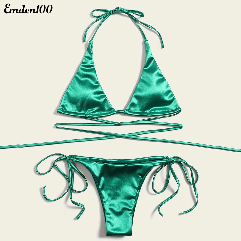 Bộ Bikini 2 Mảnh Màu Sắc Thời Trang Gợi Cảm Cho Nữ