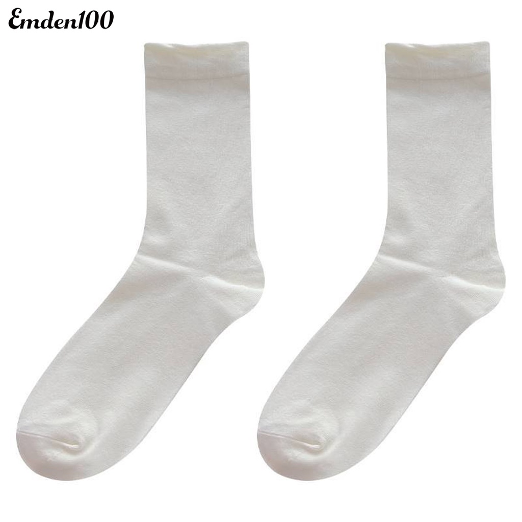 1 Đôi Tất Thể Thao Dày Màu Trơn Phong Cách Nhật Bản Thời Trang Mùa Đông Cho Nữ