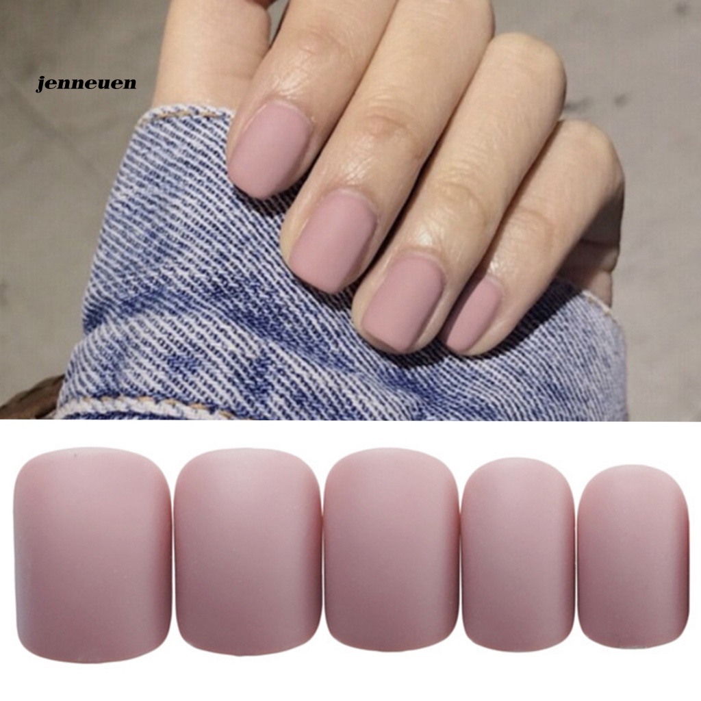 Set 24 Miếng Dán Trang Trí Móng Tay Màu Nhám Tiện Dụng