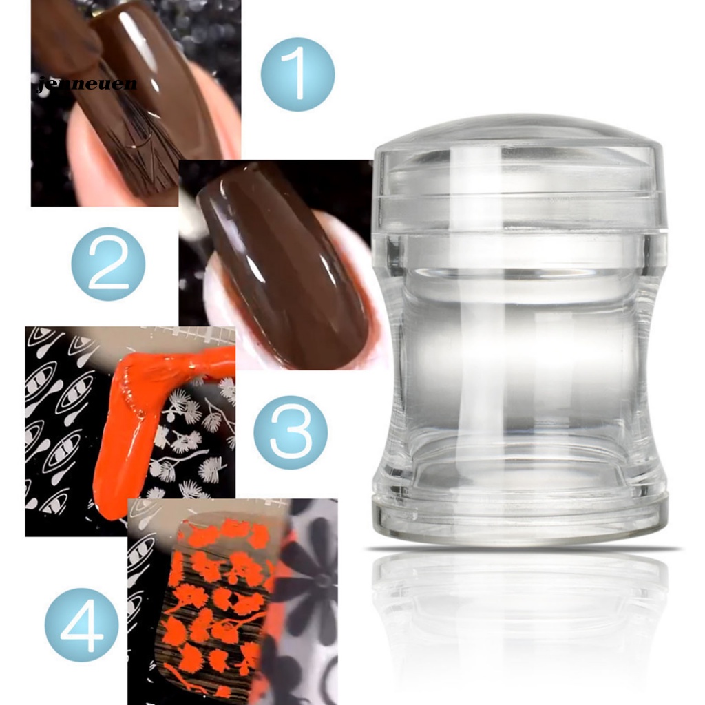 Dụng Cụ Đóng Dấu Trang Trí Móng Tay Bằng Silicon Trong Suốt Đầu Đơn Tiện Dụng