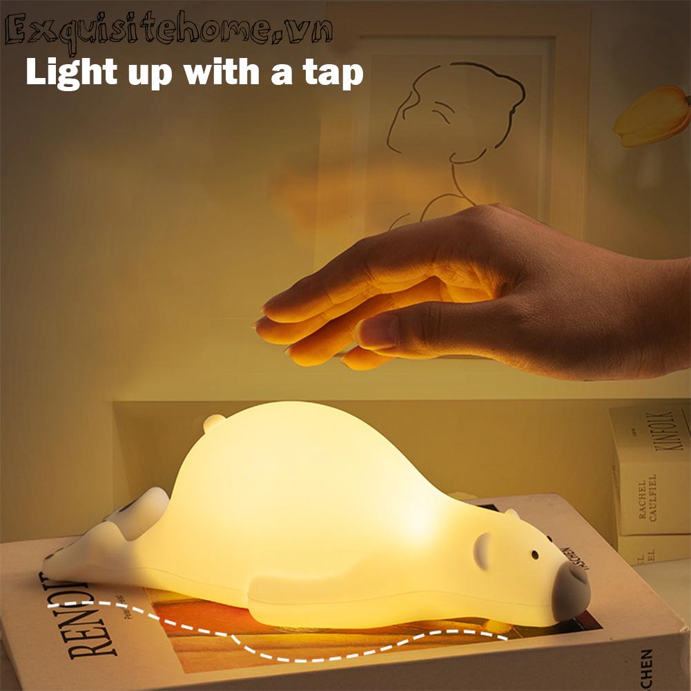 Đèn Ngủ 1200MAH Hình Chú Gấu Đáng Yêu Có Thể Sạc Lại Cho Bé