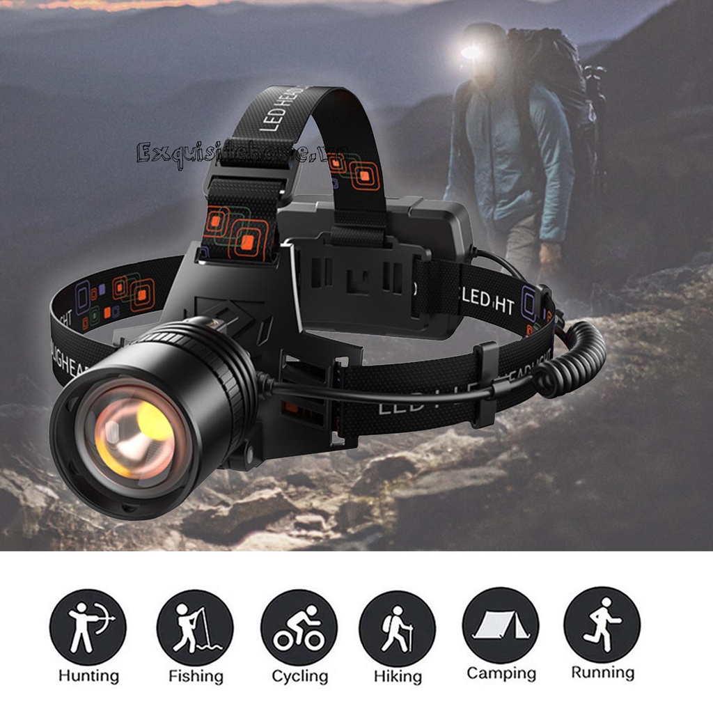 Đèn Pin Đội Đầu Chống Thấm Nước IPX65 5 Chế Độ Sáng