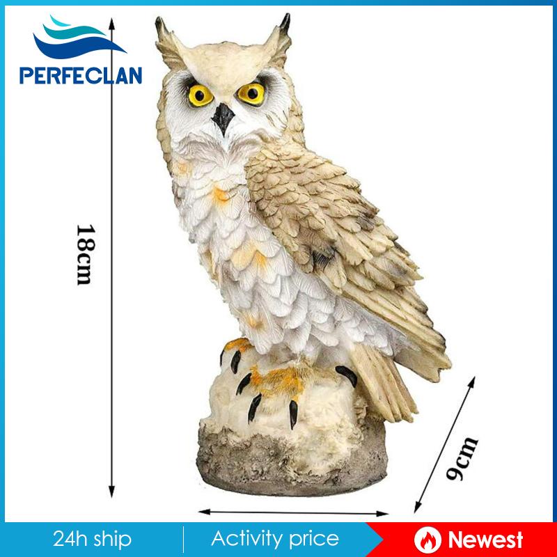 Mô Hình Con Cú Bằng Nhựa Resin Bền Sống Động Trang Trí Sân Vườn