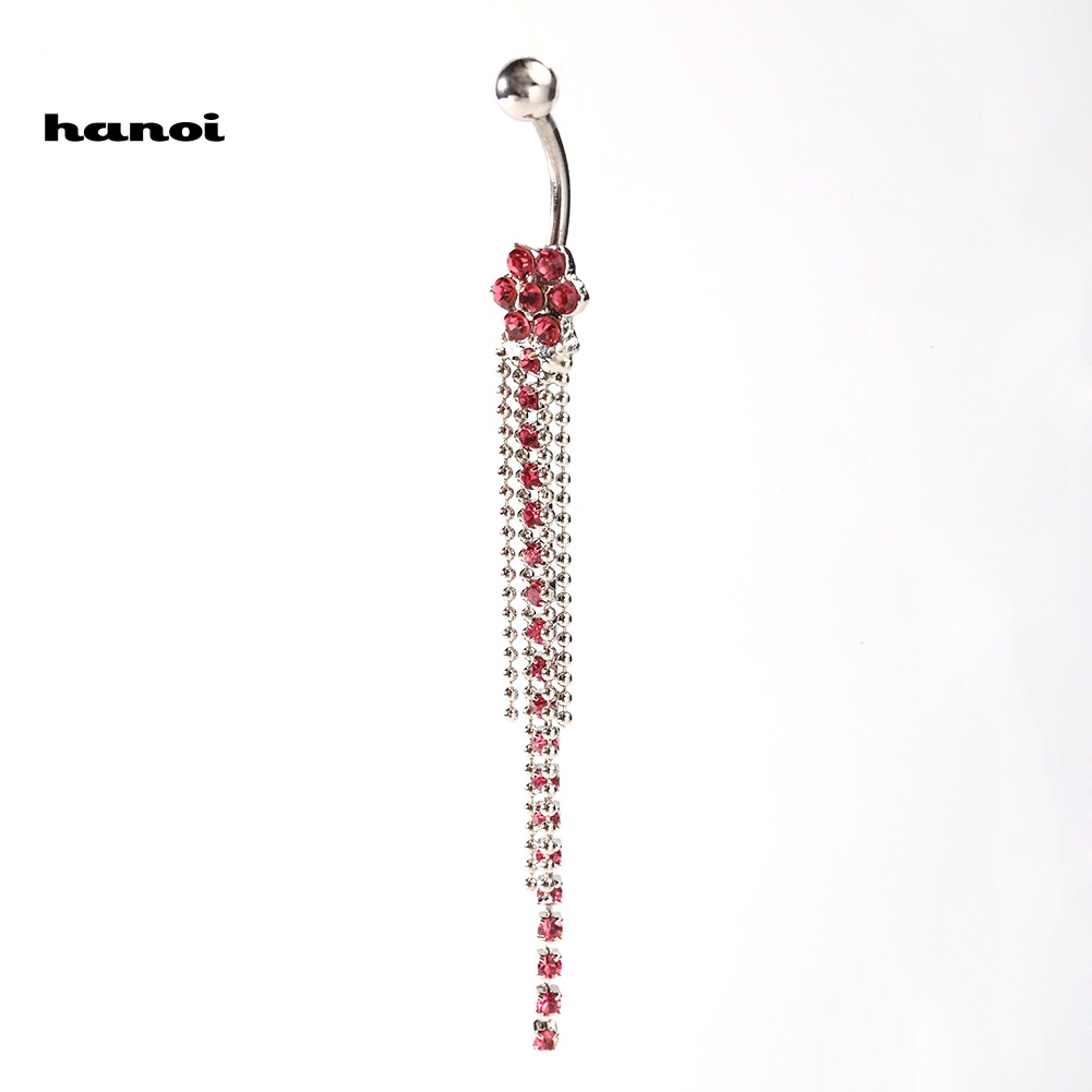 1 Khuyên Rốn Hình Hoa Đính Đá Nhân Tạo Thời Trang