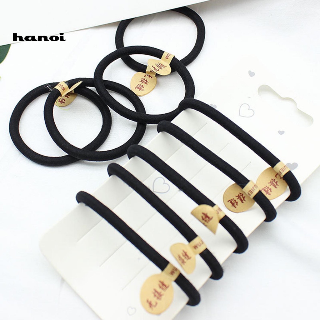 Dây Buộc Tóc Dày Dặn Màu Đen Độ Co Giãn Cao Không Đường May Chống Mài Mòn Cho Nữ