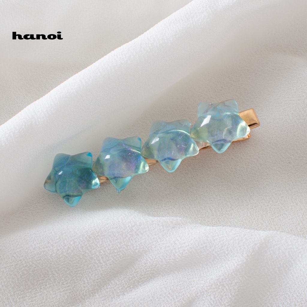 Kẹp Tóc Hình Ngôi Sao Trong Suốt Bằng Nhựa Resin Chống Trượt Phong Cách Hàn Quốc Cho Nữ