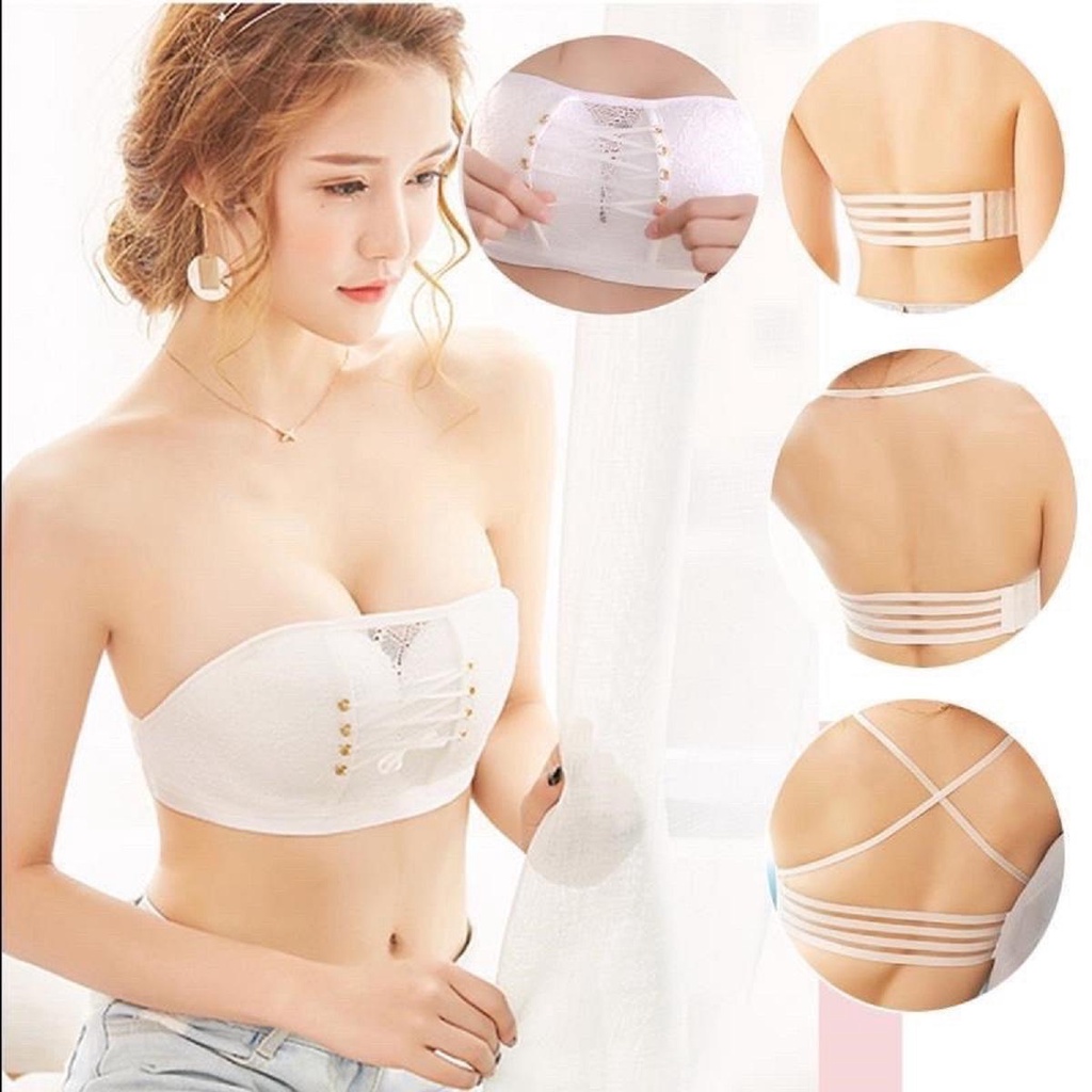 A03 Áo ngực dây rút, chống tụt, đệm dày bàn tay 3,5p, nâng đẩy không dây, tạo khe quyến rũ, kèm dây áo và dây trong