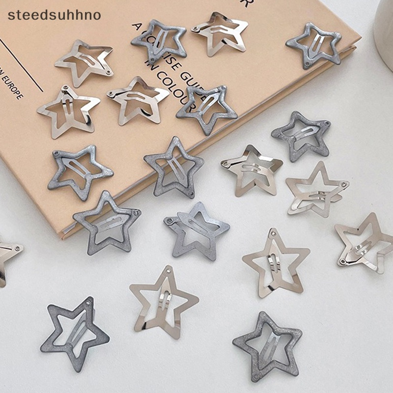 Set 10 Kẹp Tóc Hình Ngôi Sao 3cm Bằng Kim Loại Màu Sắc Ngọt Ngào Cho Bé Gái hhno
