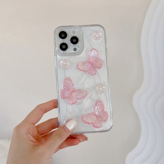Ốp Điện Thoại Mềm Họa Tiết Hoa Hồng Và Bướm Cho iPhone 11 12 13 14 Pro Max