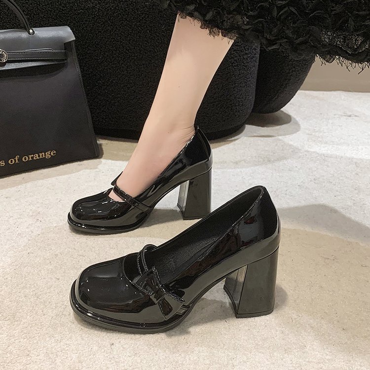 Giày Cao Gót Mũi Vuông Đính Nơ Xinh Xắn Thời Trang Dành Cho Nữ