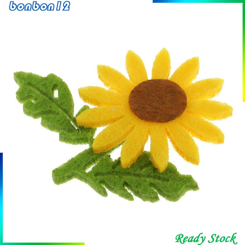 6 Miếng Vải Nỉ Hình Hoa Hướng Dương Trang Trí Scrapbook