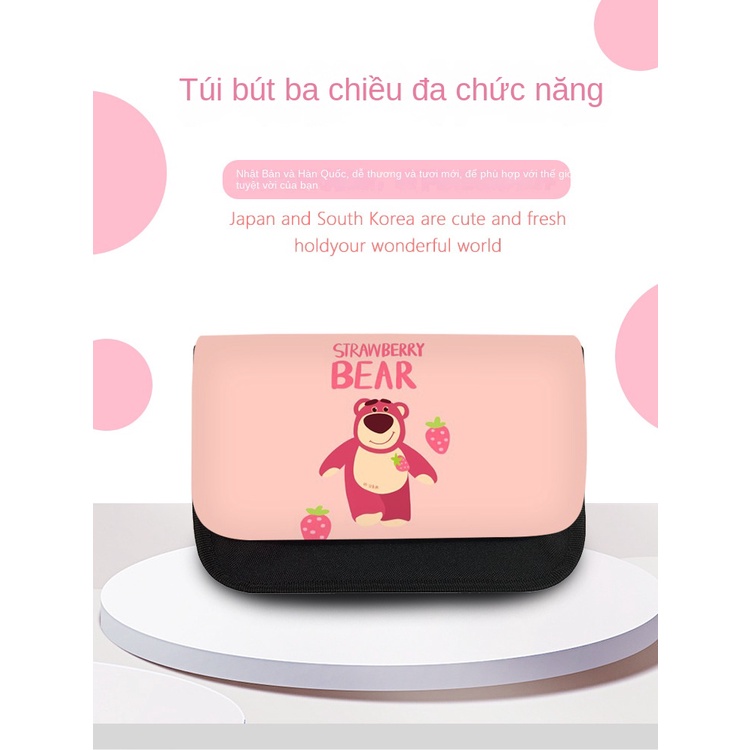 Mới Hộp Bút Ba Chiều Hình Gấu Dâu Tây Dễ Thương