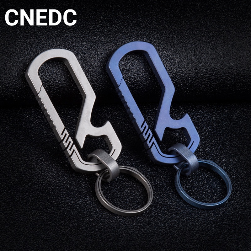 Móc Khóa Xe Hơi Bằng Hợp Kim Titan Nhẹ EDC Đa Năng Sang Trọng
