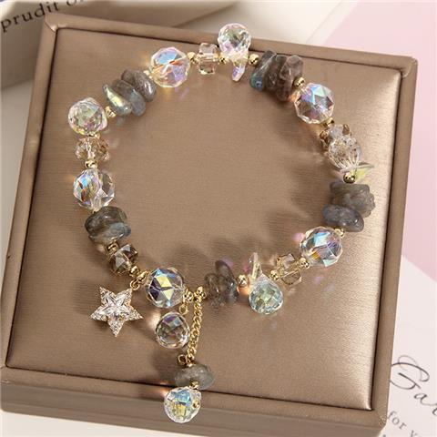 Vòng Tay Đính Đá Zircon Hình Ngôi Sao Năm Cánh Thời Trang Hàn Quốc Lãng Mạn Cho Nữ