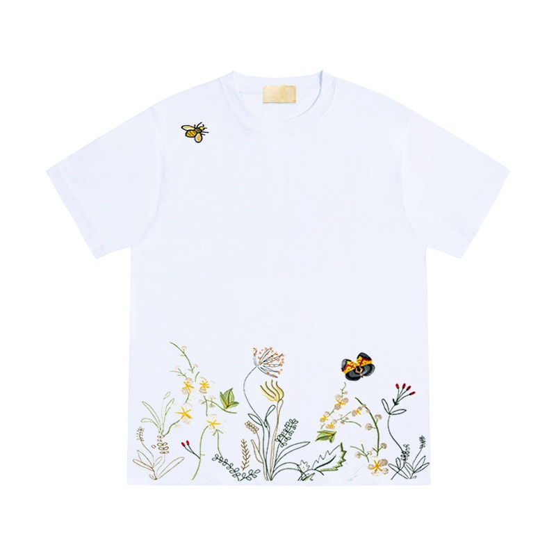 Áo Thun Cotton Tay Ngắn Dáng Rộng Thêu Họa Tiết Thời Trang Mùa Hè Cho Cặp Đôi