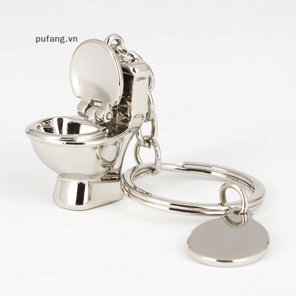 Pufang dễ thương mini toilet forever keychain móc khóa kim loại chìa khóa keyfob creative gift vn