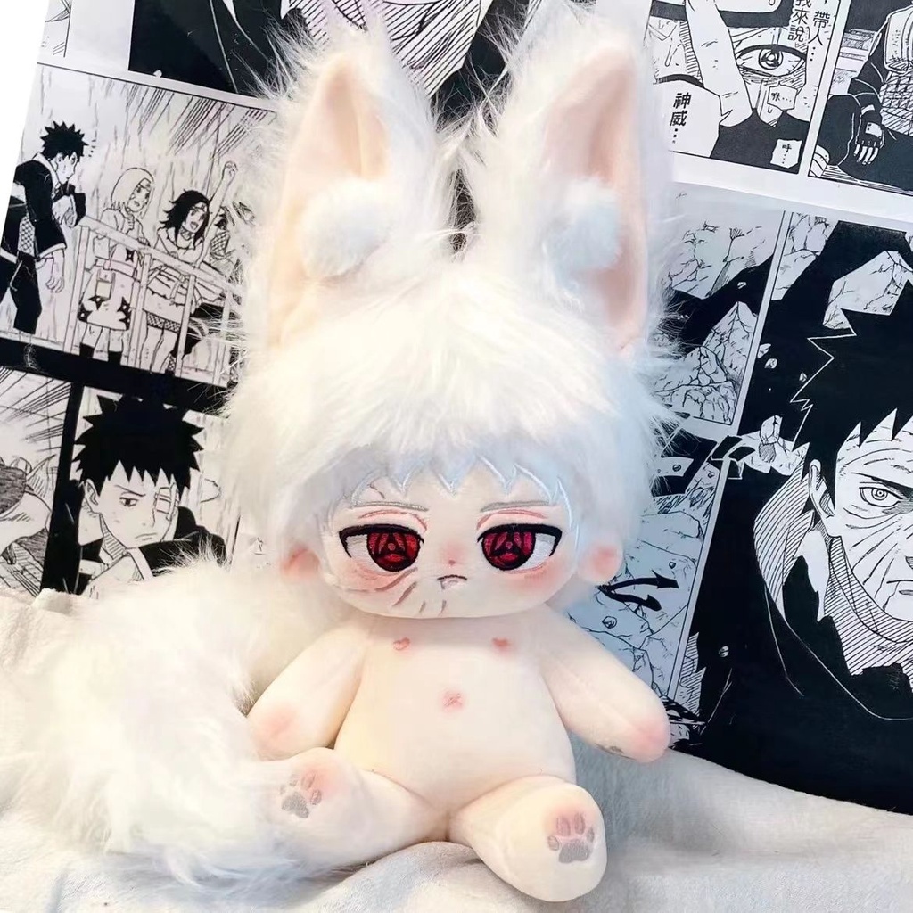 20 cm búp bê naruto uchiha obito plushie búp bê sang trọng quần áo bông thay đổi quần áo trang phục trang phục cosplay anime one-piece cotton cross-dressing