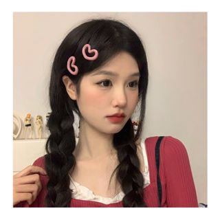 Bộ 2 Kẹp Tóc Hình Trái Tim Màu Hồng Ngọt Ngào Dễ Thương 2023