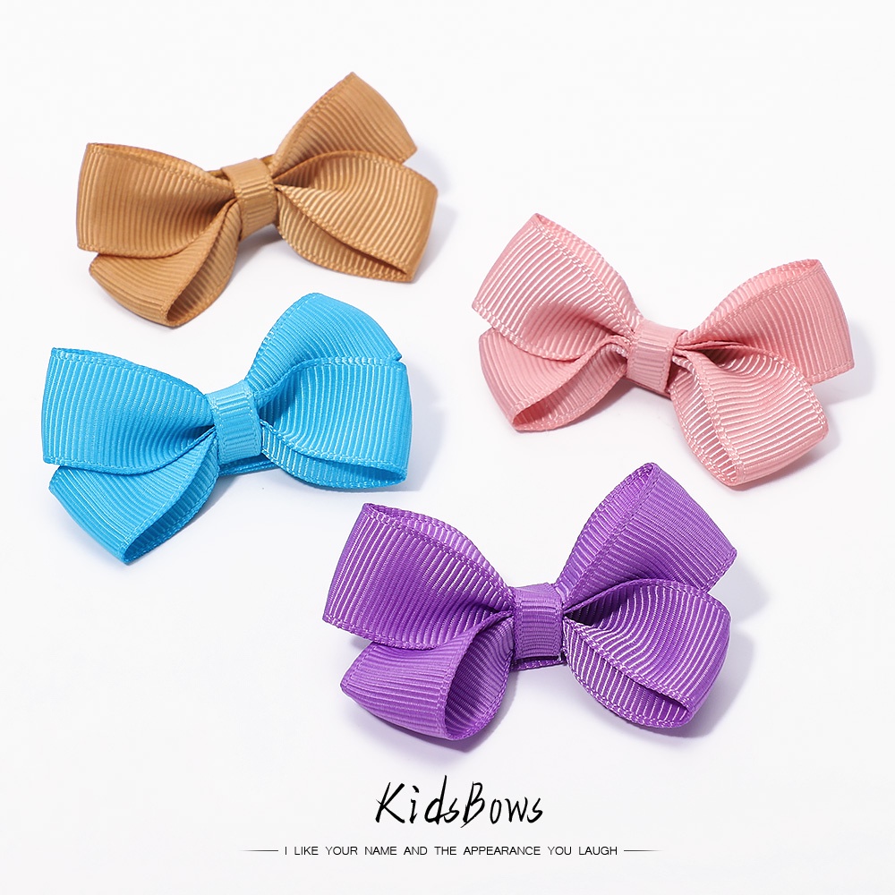 Set 2 Kẹp Tóc Nơ Màu Kẹo Ngọt Thời Trang Cho Bé Gái