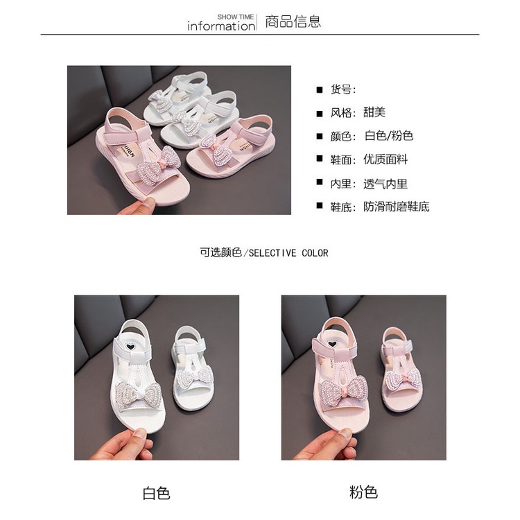 Sandal Đế Mềm Chống Trượt Phong Cách Công Chúa Thời Trang Mùa Hè 2023 Cho Bé Gái