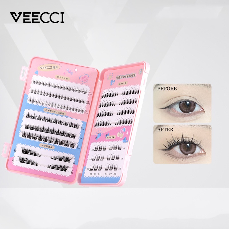 Hộp Lông Mi Giả Một Nửa Tự Nhiên VEECCI