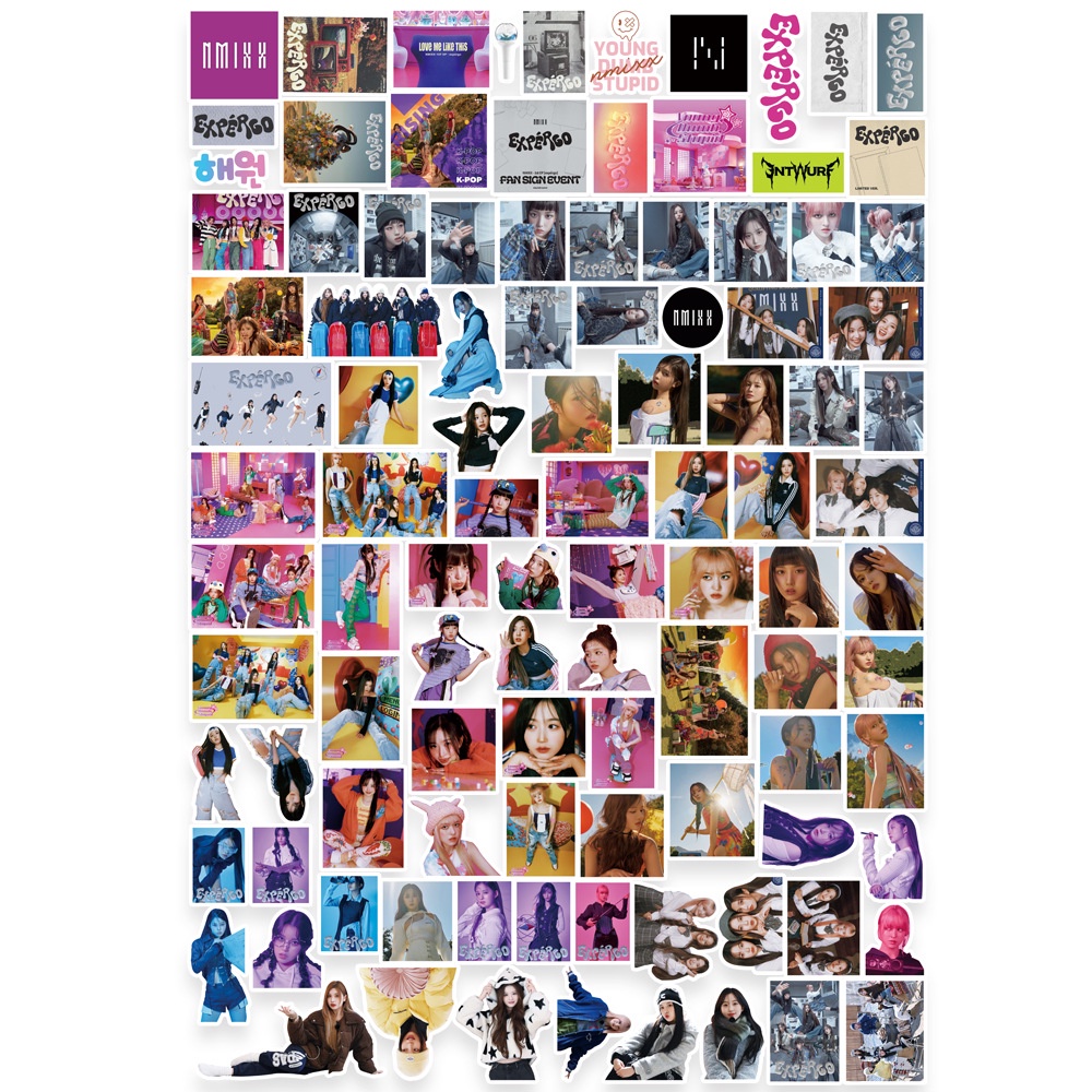 Kpop nmixx expergo stickers shaped big head stickers self-adhesive diy handbook stickers