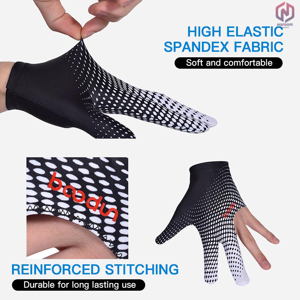 Găng Tay Thể Thao Chơi Bida Chống Trượt Thoáng Khí Siêu Co Giãn 3 Ngón Tay Trái / Phải