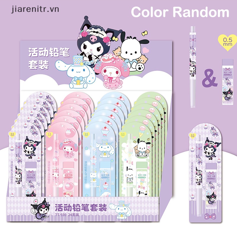 SANRIO 1 set Bút Chì Cơ Tự Động Kèm Lõi Thay Thế hb Họa Tiết Hoạt Hình Dễ Thương Cho Học Sinh