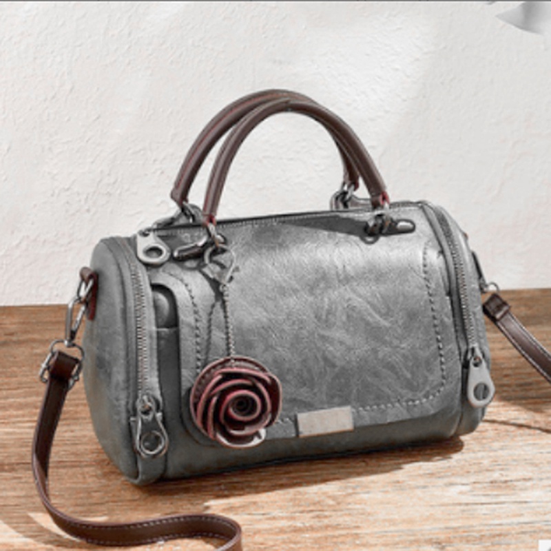 Túi Đeo Chéo Vai Bằng Da Thật 8 Màu Tùy Chọn Phong Cách Retro Dành Cho Nữ