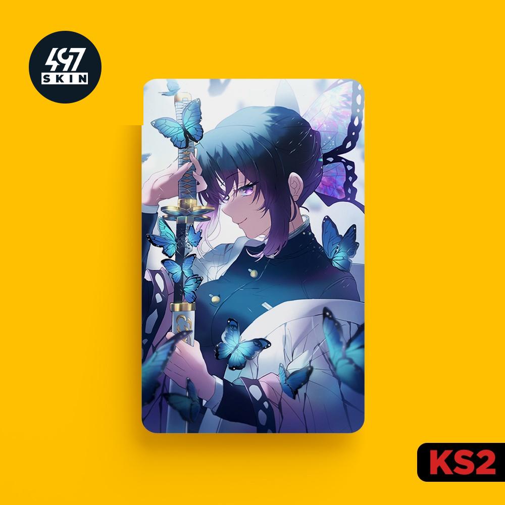 Sticker Dán Thẻ ATM Trùng Trụ Kochou Shinobu Trong Kimetsu no Yaiba - Miếng Dán ATM - Skin Card - Chất Liệu Chống Xước -