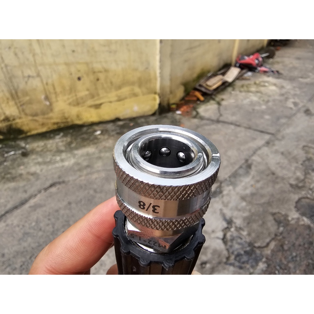 Khớp Cái Nối Nhanh 3/8 Lổ Trong 14 Ren Ngoài 22mm Inox Lutian Chính Hãng Cho Dây Nối Máy Rửa Xe Cao Áp