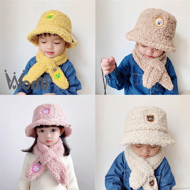 Set Mũ Len Và Khăn Choàng Cổ Giữ Ấm Cho Bé