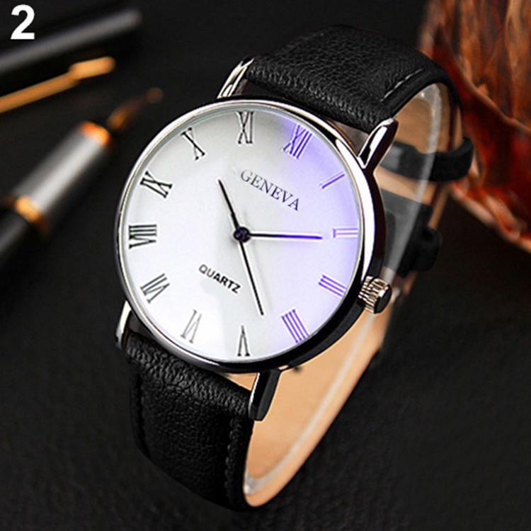 Đồng Hồ quartz Mặt Tròn Với Dây Đeo Da