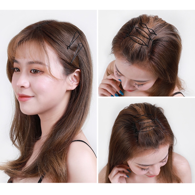 Kẹp tóc hình học màu đen kim loại / bobby pins girls kẹp tóc bị hỏng vô hình / mũ nón hình thoi phụ kiện tạo kiểu tóc thời trang / kẹp tóc sóng đơn giản hàn quốc bb barrette
