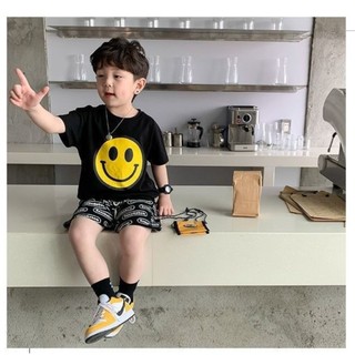 Bộ cotton bé trai mặt cười LD2319
