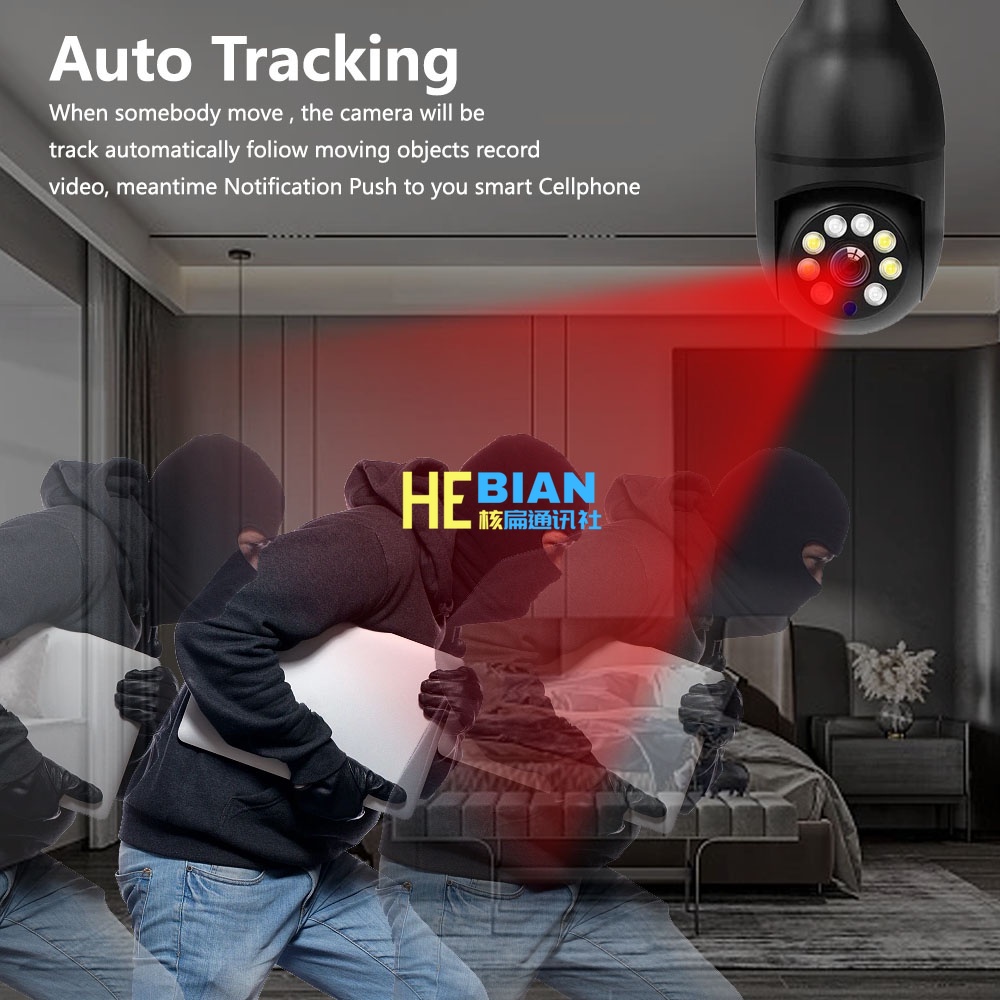 Hebian e27 wifi bulb camera quan sát ban đêm camera ip 4mp nhà thông minh an ninh màn hình trẻ em camera không dây camera kỹ thuật số 4mp