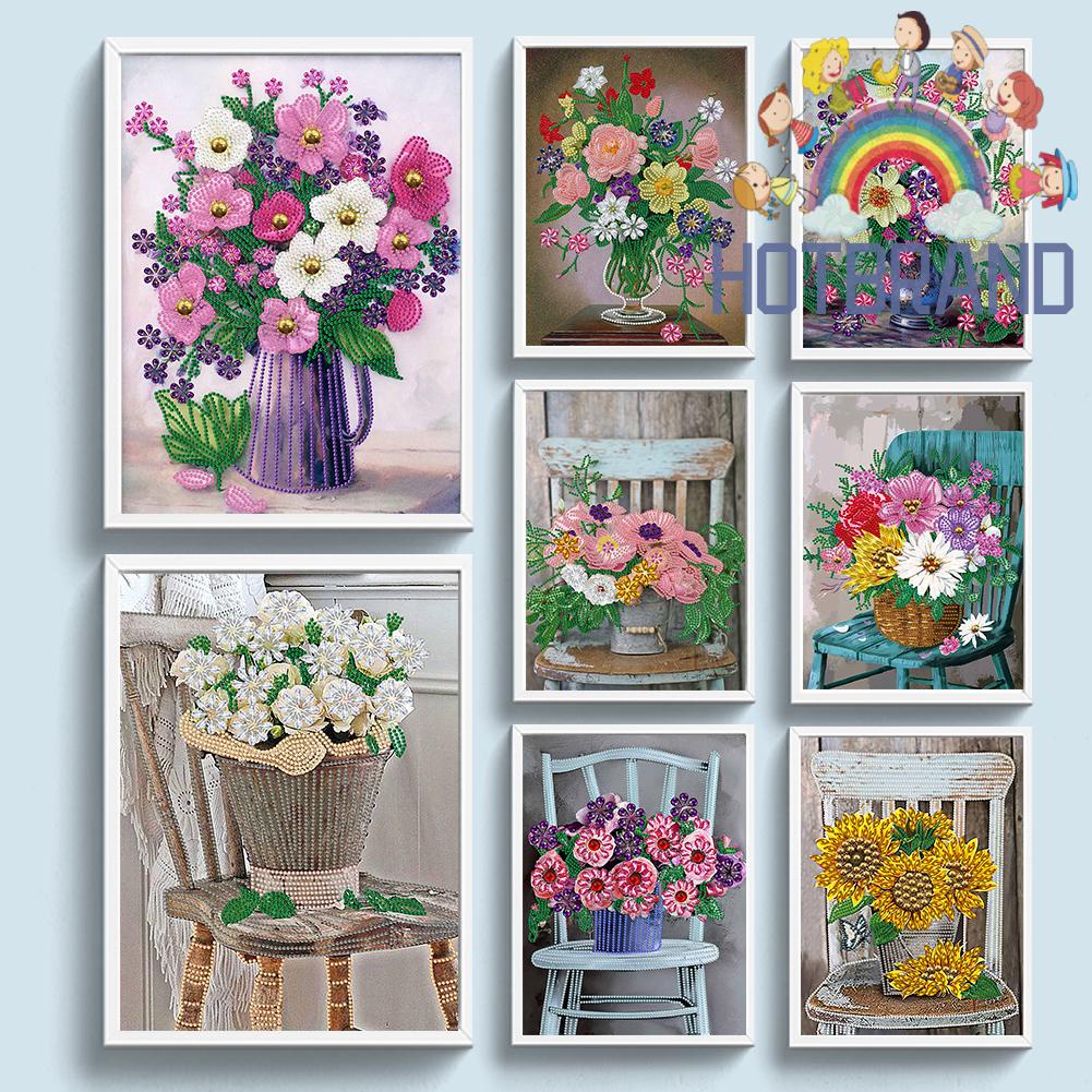 5d diy một phần máy khoan hình đặc biệt bộ tranh kim cương bình bó hoa trang trí nội thất