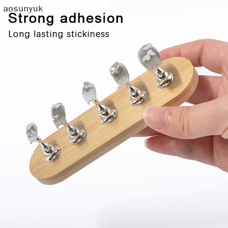 Aosunyuk 100 cái hỗ trợ làm móng tay băng dính hai mặt trong suốt acrylic nail art work display board paste adhesive strip cut-free en