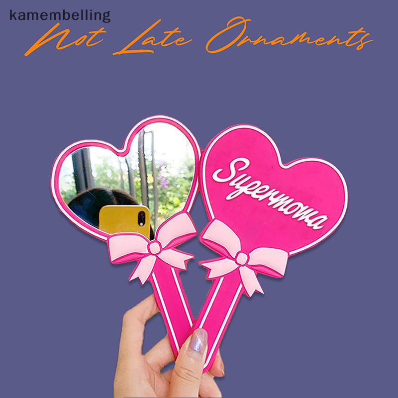 Kamembelling barbie gương cầm tay barbie sê-ri dễ thương màu hồng hình trái tim gương cầm tay phim hoạt hình nhập vai thư cầm tay gương trang điểm en