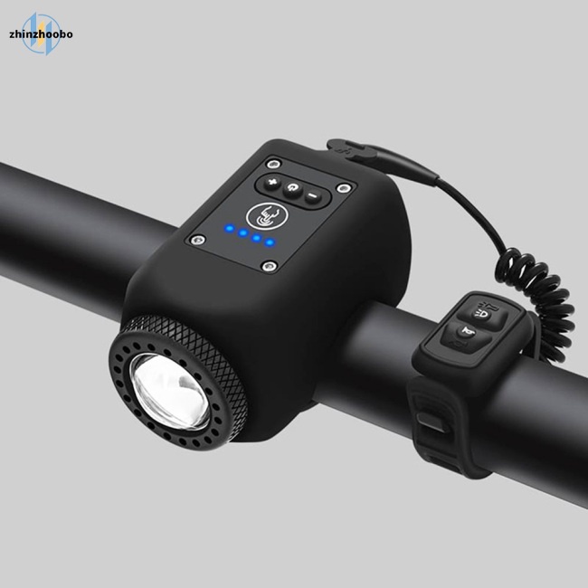 Zhin đèn trước xe đạp đèn pin đi xe đạp siêu sáng có còi to chuông xe đạp leo núi phụ kiện mtb