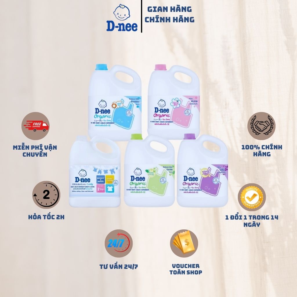 Nước Giặt Dnee 3000Ml Thơm Dịu An Toàn Cho Bé